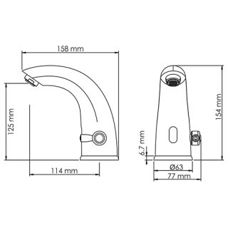 Wasserkraft Rossel 2813 Сенсорный смеситель для раковины Wasserkraft Rossel 2813 Сенсорный смеситель для раковины