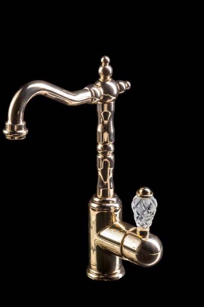 Смеситель для раковины Boheme Crystal золото 282-CRST