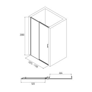 Душевая дверь Alex Baitler 110 AB61C110 110?200 см
