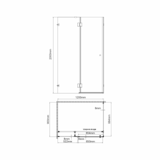 Душевой уголок WasserKRAFT Ems 76H07-TG 120x90 см профиль золото стекло тонированное