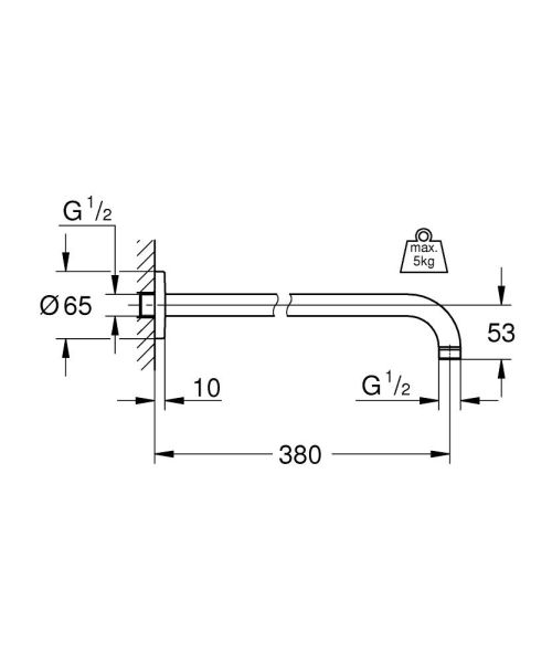 Душевой кронштейн Grohe Eurostyle Rainshower 28361000 хром