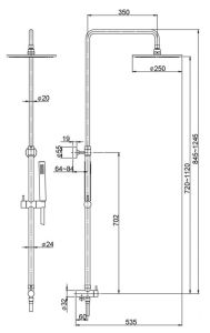 Душевая стойка Paini RST4 50CR191ART2P3 хром