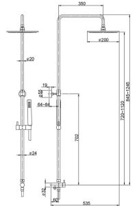 Душевая стойка Paini RST3 50CR191ART4P3 хром