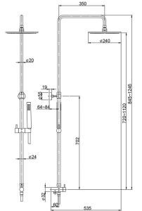 Душевая стойка Paini RST2 50CR191ART9P3 хром
