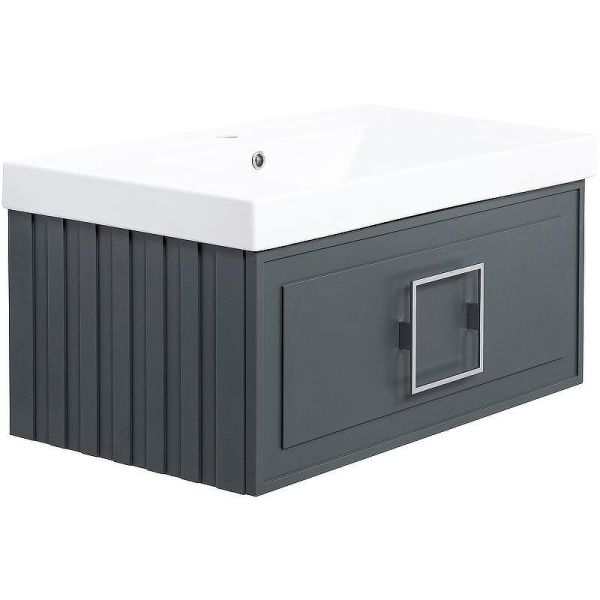 Тумба под раковину La Fenice Cubo FNC-01-CUB-G-80 Серая матовая 80 см
