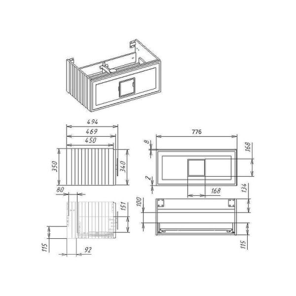 Тумба под раковину La Fenice Cubo FNC-01-CUB-G-80 Серая матовая 80 см