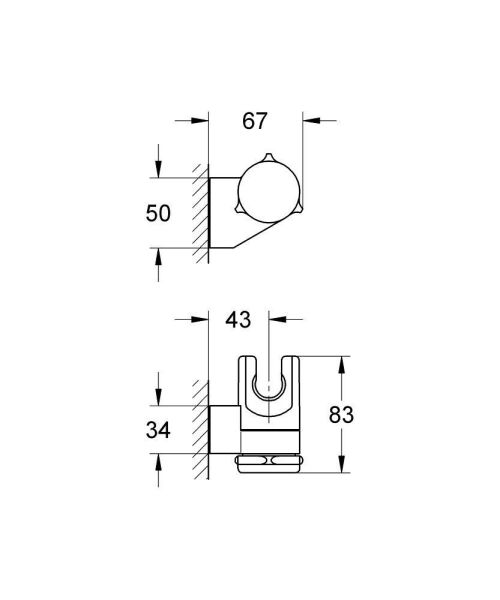 Держатель настенный для ручного душа Grohe Relexa 28623000 хром