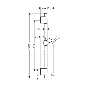 Штанга для душа Hansgrohe Unica S Puro 28631140 90 см