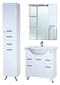 Зеркало-шкаф с подсветкой Bellezza Дрея 75см правый белый 00000001067
