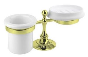 Стакан и мыльница настольные, золото Cezares OLIMP-STT-03/24-M