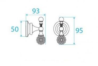 Крючок, бронза Cezares OLIMP-HK-02-Sw