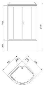 Душевая кабина Royal Bath Eko стекло белое/матовое 80x80см RB-EKO80CK-WM