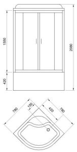 Душевая кабина Royal Bath Eko стекло белое/матовое 80x80см RB-ЕКО80ВК-WM