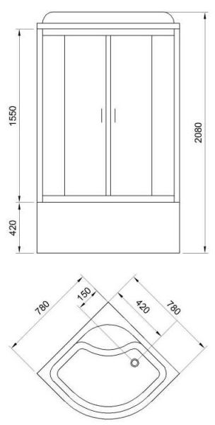 Душевая кабина Royal Bath Eko стекло белое/матовое 80x80см RB-ЕКО80ВК-WM
