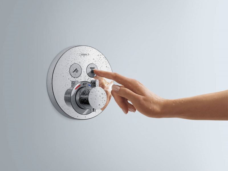 Смеситель Hansgrohe ShowerSelect S 15743670 для душа чёрный матовый