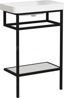 Консоль с раковиной STWORKI Эстфолл 55 черный муар 11054-KL (консоль,тумба и сифон)