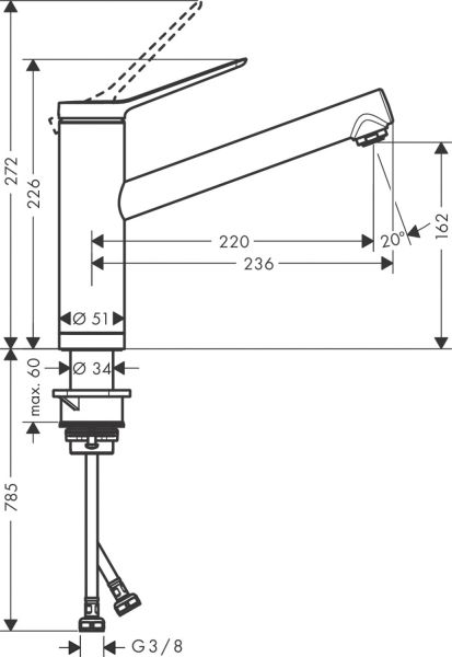 Смеситель для кухни Zesis M33 74805000