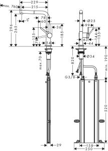 Смеситель Hansgrohe Talis M54 72809670 для кухни чёрный матовый