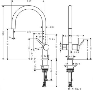 Смеситель Hansgrohe Talis M54 72805000 для кухни хром