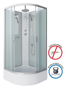 Душевая кабина Niagara NG-3301-14BKT 90x90см серебро/матовое
