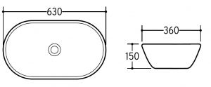 Накладная раковина Charus Volterra 700-059W 63см белый
