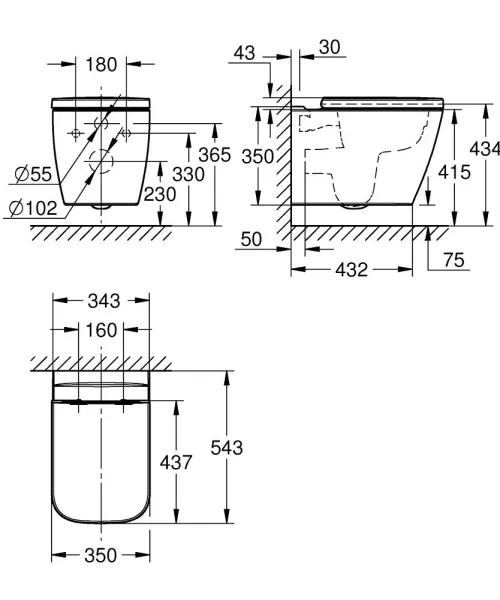 Унитаз подвесной Grohe BauEdge 106740SH00 белый