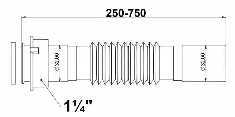 Гофра Bettoserb 125382 для раковины/мойки 1 1/4" - 32мм