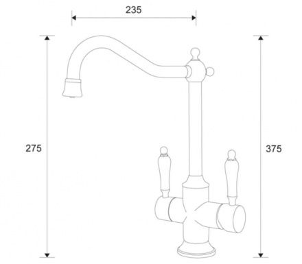 Смеситель для кухни ZORG Sanitary ZR 344 YF STEEL