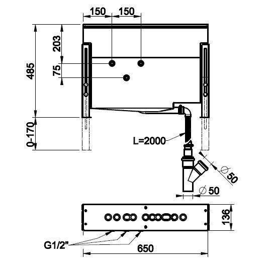 Монтажный бокс для смесителя на борт ванны Gessi 01669.031 хром