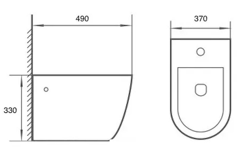 Биде CeramaLux 2197-1MB подвесное черное