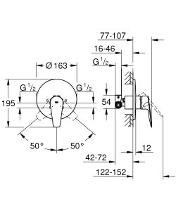 Смеситель для душа Grohe BauEdge 29078001 хром