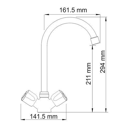Wasserkraft Amper 2907 Смеситель для кухни с поворотным изливом Wasserkraft Amper 2907 Смеситель для кухни с поворотным изливом