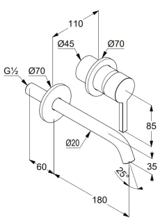 Смеситель для раковины Kludi Nova Fonte Pura 20244N515 брашированный никель