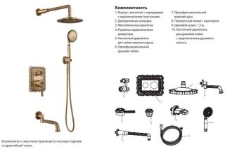 Душевая система скрытого монтажа Zorg Серия 100 A 104DS-BR Душевая система скрытого монтажа Zorg Серия 100 A 104DS-BR