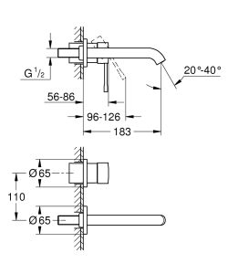Смеситель для раковины GROHE Essence  29192KF1 черный