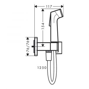 Гигиенический душ Hansgrohe E 1 jet EcoSmart+ со смесителем, ,tksq матовый 29233700