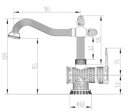 Смеситель для раковины  ZORG Antic A 424U-BR