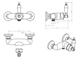 Смеситель для душа Boheme Vogue золото