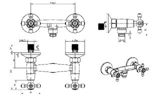 Смеситель для душа Boheme TRADIZIONALE ORO двуручковый золото