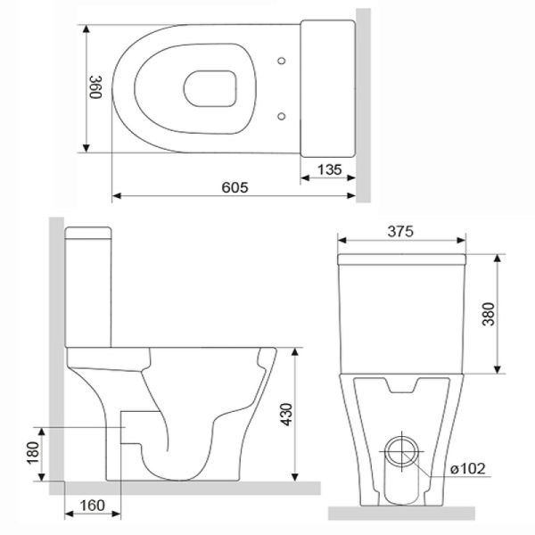 Унитаз компакт Damixa Sirius DX86C8600SC с бачком и сиденьем Микролифт