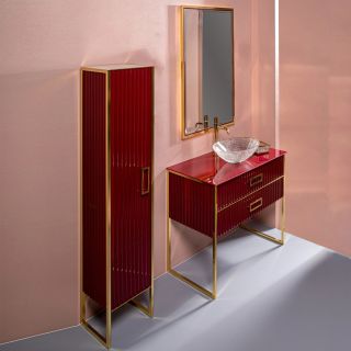 Тумба под раковину Armadi Art Monaco 80см бордо/золото 867-080-RG Тумба под раковину Armadi Art Monaco 80см бордо/золото 867-080-RG