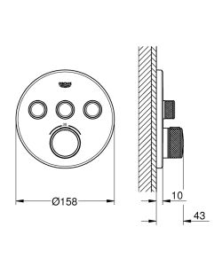 Смеситель для душа Grohe Grohtherm SmartControl 29508KF0 черный