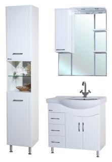 Тумба под раковину Bellezza Коралл 85см левая белый 00000001365 Тумба под раковину Bellezza Коралл 85см левая белый 00000001365