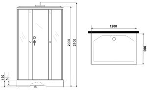 Душевая кабина Niagara NG-7772QW 120x90см серебро/прозрачное