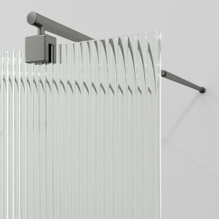Душевая перегородка WasserKRAFT Vechte 60W39GR-FL 90 см профиль графит стекло рифлёное