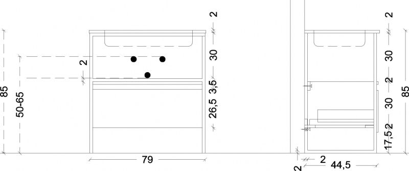 Ящик под консоль Armadi Art Loft 80см светлое дерево 894-080-L