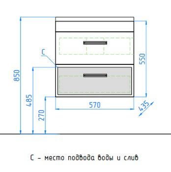 Style Line Тумба под раковину Лотос 60 ЛС-00000489