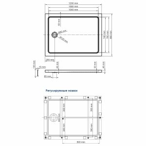 Душевой поддон Wasserkraft Amper 29T07U 120x90