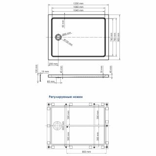 Душевой поддон Wasserkraft Amper 29T07U 120x90 Душевой поддон Wasserkraft Amper 29T07U 120x90