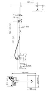 WasserKRAFT A18401 Душевой комплект со смесителем